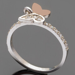Серебряное кольцо 925 пробы с золотом арт. 200к