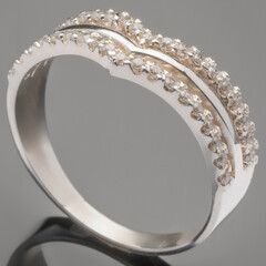 Серебряное кольцо с фианитами арт. 324/1к