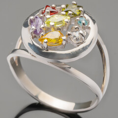 Серебряное кольцо с фианитами арт. 395к