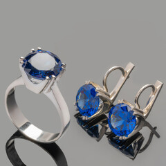 Серебряный комплект 925 пробы с фианитами арт. 295г