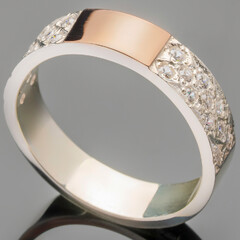 Серебряное обручальное кольцо с золотом арт. 475к