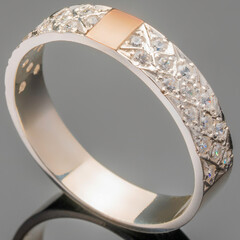 Серебряное обручальное кольцо с золотом арт. 475/1к