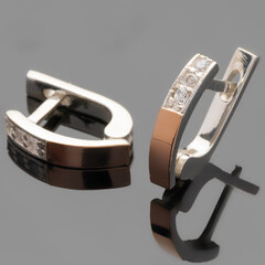 Серебряные серьги 925 пробы с золотом арт. 451с