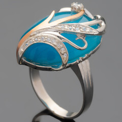 Серебряное кольцо 925 пробы с кабошоном арт. 478к