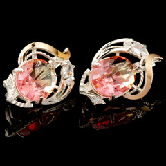 Серебряные серьги 925 пробы с золотом арт. 519с