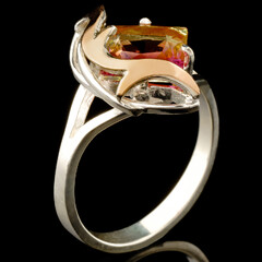 Серебряное кольцо 925 пробы с золотом арт. 520к