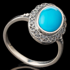Серебряное кольцо с кабошоном арт. 498к