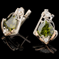 Серебряные серьги 925 пробы с золотом арт. 526с