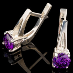 Серебряные серьги 925 пробы с фианитами арт. 531с