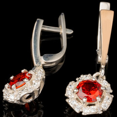 Серебряные серьги 925 пробы с золотом арт. 570с