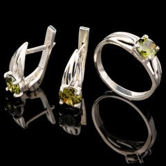 Серебряный набор 925 пробы с фианитами арт. 560г
