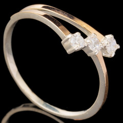 Серебряное кольцо 925 пробы с золотом арт. 532к