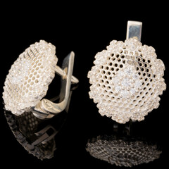 Серебряные серьги 925 пробы с фианитами арт. 598с