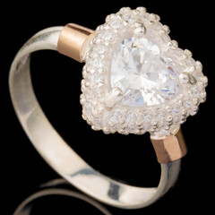 Серебряное кольцо 925 пробы с золотом арт. 602к