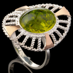 Серебряное кольцо 925 пробы с золотом арт. 564к