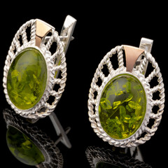 Серебряные серьги 925 пробы с золотом арт. 564с