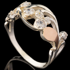 Серебряное кольцо 925 пробы с золотом арт. 573к