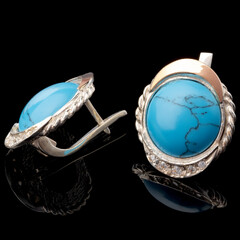 Серебряные серьги 925 пробы с золотом арт. 577с