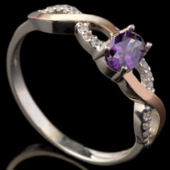 Серебряное кольцо 925 пробы с золотом арт. 604к