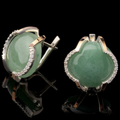 Серебряные серьги 925 пробы с золотом арт. 616с