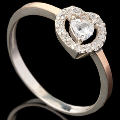Серебряное кольцо 925 пробы с золотом арт. 626к