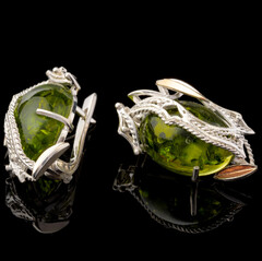Серебряные серьги 925 пробы с золотом арт. 628с