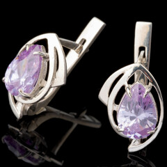 Серебряные серьги 925 пробы с фианитами арт. 652с