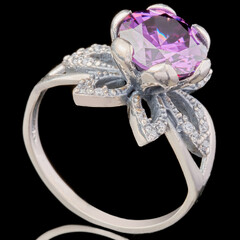 Серебряное кольцо 925 пробы с фианитами арт. 670к