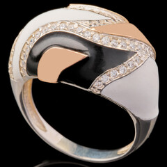 Серебряное кольцо 925 пробы с эмалью арт. 595к