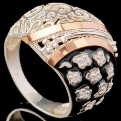 Серебряное кольцо 925 пробы с эмалью арт. 641к
