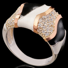 Серебряное кольцо 925 пробы с эмалью арт. 611к