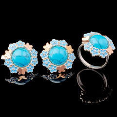 Серебряный набор 925 пробы с эмалью арт. 600г