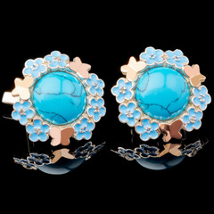 Серебряные серьги 925 пробы с эмалью арт. 600с