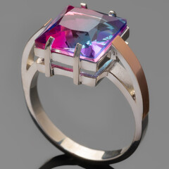 Серебряное кольцо 925 пробы с золотом арт. 518к