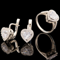 Серебряный набор с фианитами арт. 389г