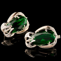 Серебряные серьги 925 пробы с золотом арт. 650с