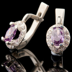Серебряные серьги 925 пробы с фианитами арт. 660с