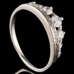 Серебряное кольцо Корона с фианитами арт. 741к
