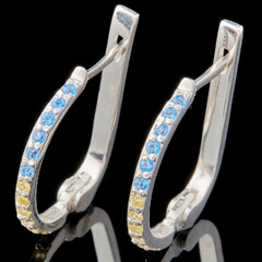 Серебряные серьги 925 пробы с фианитами арт. 244/1с
