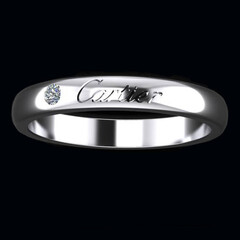 Серебряное обручальное кольцо c надписью Cartier арт. 816к