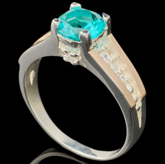 Серебряное кольцо 925 пробы с золотом арт. 164к/s