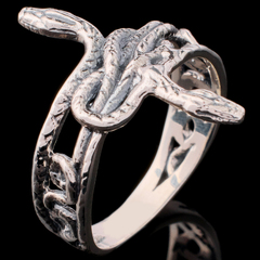 Серебряное кольцо змея арт. 349к/s